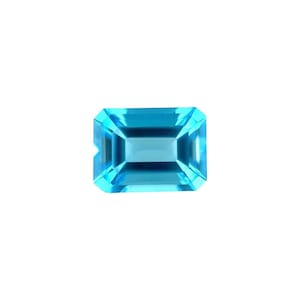 Natural 7x5mm Vivid Swiss Blue Emerald Octagonal Cut Topaz Calibrated Gemstone