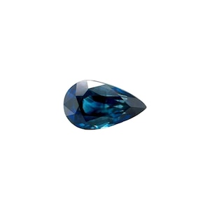 UNTREATED Sapphire DEEP Blue Natural 0.69ct Pear Teardrop Cut 6.6x4mm Gem
