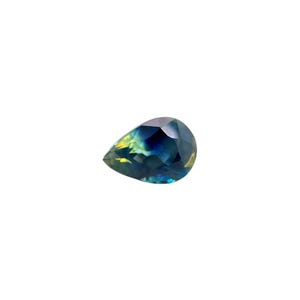 NATURAL Parti Colour Blue Green Sapphire 0.91ct THAI Pear Cut Gem 6.5x4.6mm VS