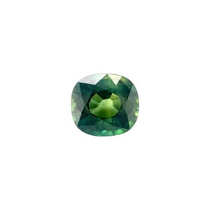 1.12ct NATURAL Green THAI Sapphire Cushion Cut RARE loose gemstone 6x5.6mm vs