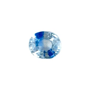 NATURAL Parti Colour CEYLON Sapphire Blue White 0.93ct Oval Cut Gem 6.2x5.3mm