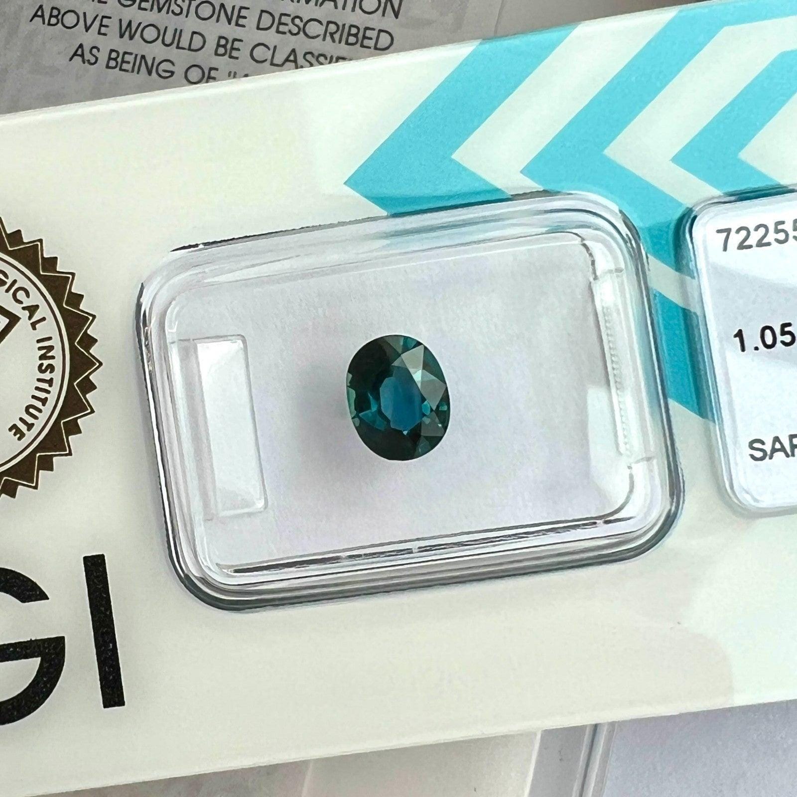 Fine IGI CERTIFIED 1.05ct Natural AUSTRALIAN Deep Blue Sapphire
