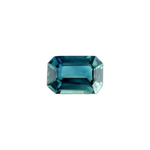 NATURAL 1.05ct Vivid Blue Green Sapphire Emerald Octagon Cut 6.8x4.5mm VS Gem