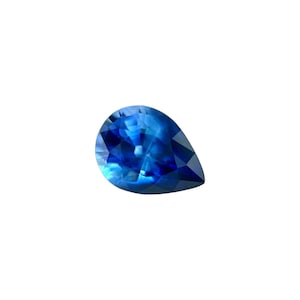 1.14ct VIVID Blue NATURAL Sapphire CEYLON Pear Teardrop Cut Loose Gem 7.2x5.4mm