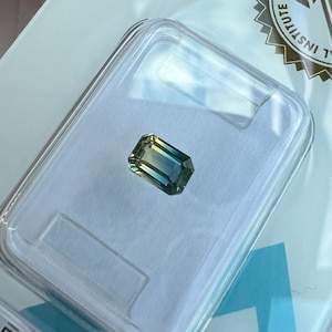 NATURAL IGI Certified Bi Colour Blue Yellow Sapphire 0.63ct NO heat octagon cut