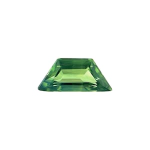 UNIQUE 0.79ct NATURAL Sapphire Green UNTREATED trapezoid cut 8.2x3.7mm vs