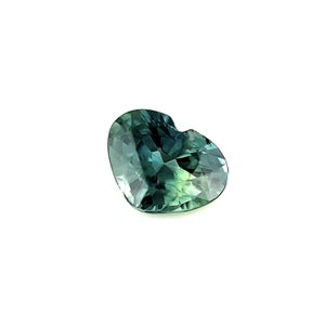 FINE Australian Green Blue Bi Colour Sapphire 0.91ct Heart Cut Rare Gem 6.5x5mm