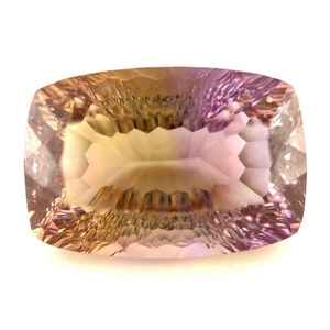 24.32ct NATURAL Ametrine Fancy Cushion Cut Purple Yellow Bi Colour 21.2x14.5mm