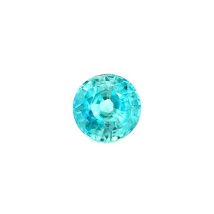 NATURAL 1.82ct Vivid NEON Blue Zircon Round Brilliant Cut Loose Gem 6.7x6.7mm VS