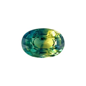 GIA CERTIFIED Australian Parti Colour Sapphire 0.86ct Yellow Green Blue Oval Cut