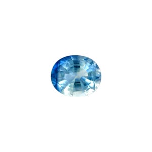 Unique NATURAL Bi Colour Sapphire Blue White 0.84ct Oval Cut 6x5mm Gemstone VS