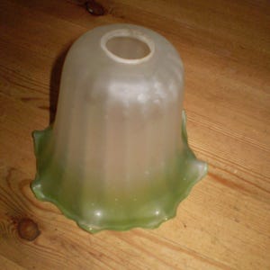 Vintage French art nouveau fluted glass lamp shade