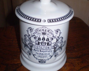 Vintage English Fortnum & Mason empty china stilton storage jar, Kitchenalia, Ideal for tea,coffee etc , great condition