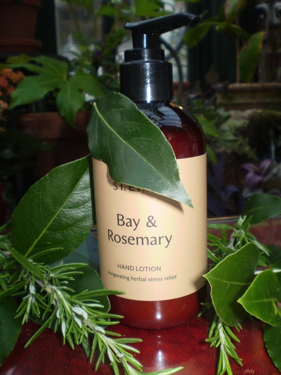 Luxury Herbal Hand Cream or Body Lotion, Bay and Rosemary, Christmas Gift,  Made on a Farm in the County of Cornwall. Stunning Fragrance 