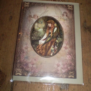 Romantische boho-blanco gelegenheidskaart, Song of Spring, milieuvriendelijk, gerecycled papier,.