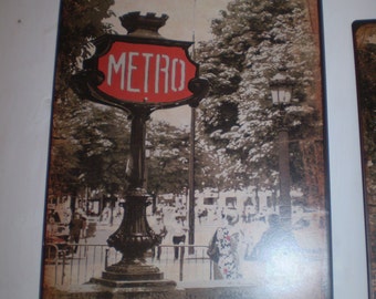 French Paris Metro Metal Wall Hanging Sign,Subway,Underground.Design 2,Home or Garden