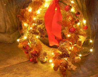 Danish Rustic,Scandinavian Led Light,Lite Christmas Door Wreath,.Internal use only