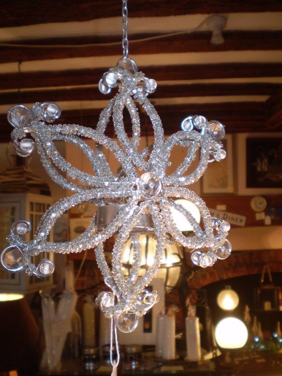 Danish Crystal Hanging Star Tea Lite Hanging Chanderlierstyle Etsy