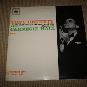Tony Bennett at Carnegie Hall Vinyl LP Jazz Album,1962 First British edition,Near Mint, BPG 62116