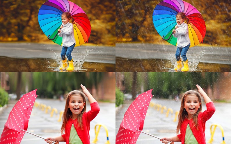Rain overlays, realistic falling rain, Photoshop overlays, rain drops, photography overlay, rainfall effects, overlay, overlays, Download image 3