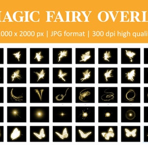 Magical Fairy Overlays: Pixie Dust, Magic Wand, Firefly, White Butterfly, Magic Dust, Fairy Dust, Pixie Fairy, PNG, Photoshop Overlays image 5