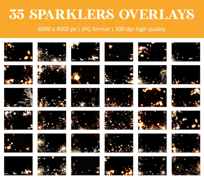 Sparkler overlays, bokeh lights overlay, graduation & wedding sparkler, Christmas lights overlay, New Year, golden bokeh, DIGITAL DOWNLOAD image 4