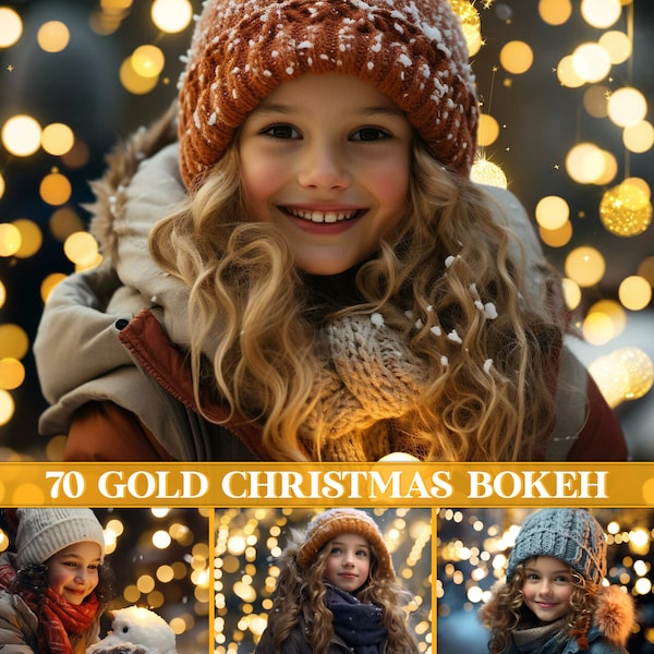 Christmas bokeh overlays, gold christmas overlays, Christmas light overlays, gold bokeh lights overlay Photoshop, holiday sparkle effects