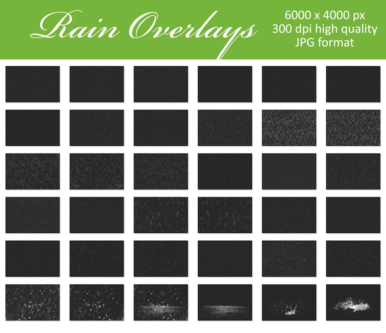Rain overlays, realistic falling rain, Photoshop overlays, rain drops, photography overlay, rainfall effects, overlay, overlays, Download image 6