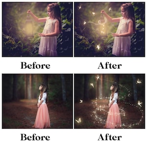 Magical Fairy Overlays: Pixie Dust, Magic Wand, Firefly, White Butterfly, Magic Dust, Fairy Dust, Pixie Fairy, PNG, Photoshop Overlays image 3