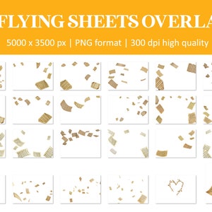 Flying Sheets Overlays, fliegendes Papier Overlay, Photoshop Overlays, Sheet Music Photo Overlays, Pages Overlays, Senior Photo Sheet Music Prop Bild 4