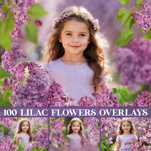 Lilac overlays, flower photo overlays, spring background, floral overlay, photography overlay, painted lilac overlays, blooming tree branch