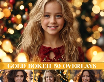 Gouden bokeh-overlay, kerstbokeh-overlays, bokeh-lichten-overlay, gouden kerst-overlays, sterretje-bokeh-overlays, Photoshop-overlays