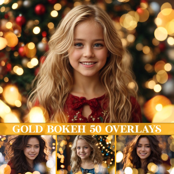 Goldene Bokeh-Overlays, Weihnachts-Bokeh-Overlays, Bokeh-Lichter-Overlays, goldene Weihnachts-Overlays, Wunderkerzen-Overlays, Photoshop Overlays