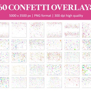 Superpositions de confettis, superpositions de confettis tombants, confettis réalistes, superpositions Photoshop, accessoire de remise des diplômes et de fête, superposition, PNG transparent image 7