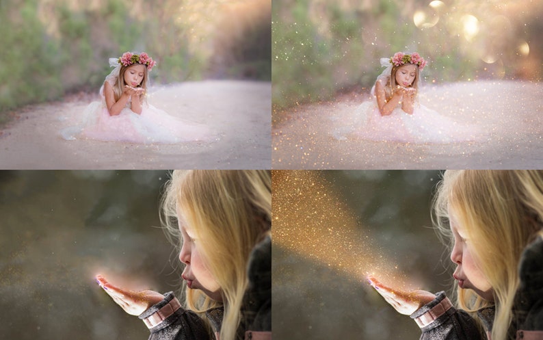 Blowing glitter overlay, blow glitter, gold glitter, Photoshop overlays, glitter dust, gold dust, glitter bokeh, overlay, overlays, DOWNLOAD image 2