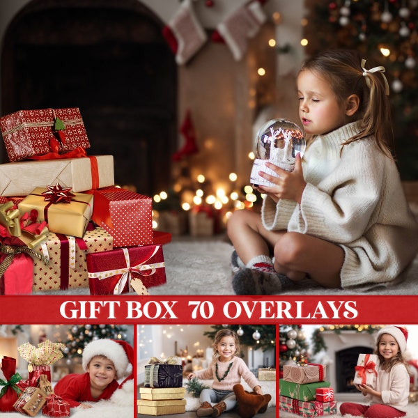 Christmas gift box overlays, birthday gift box overlay, present overlays, stack box transparent, Christmas overlays, Photoshop overlays, PNG