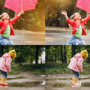 Rain overlays, realistic falling rain, Photoshop overlays, rain drops, photography overlay, rainfall effects, overlay, overlays, Download image 2