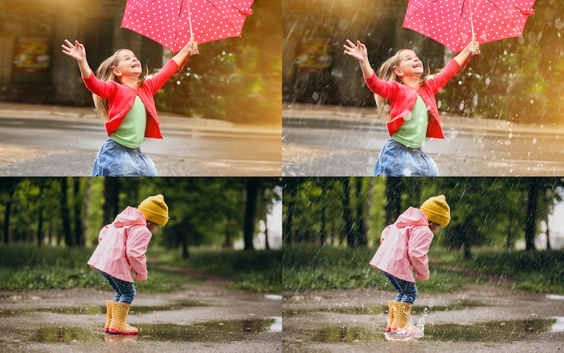 Rain overlays, realistic falling rain, Photoshop overlays, rain drops, photography overlay, rainfall effects, overlay, overlays, Download image 2