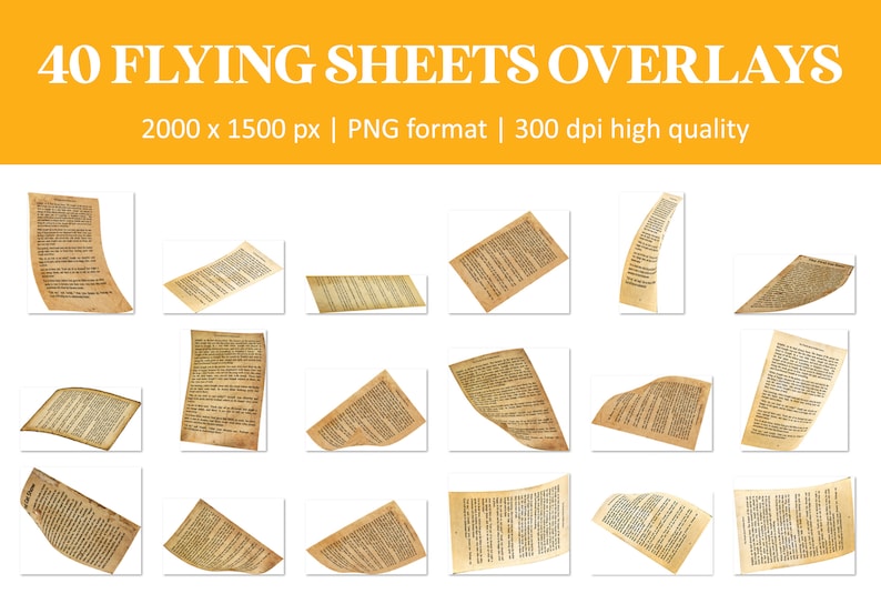 Flying sheets overlays, flying paper overlay, Photoshop overlays, sheet music photo overlays, pages overlays, Senior photo sheet music prop zdjęcie 5