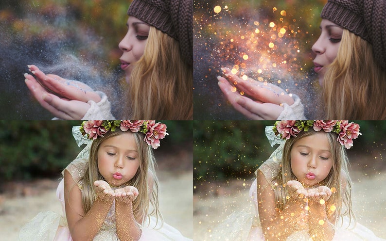 Blowing glitter overlay, blow glitter, gold glitter, Photoshop overlays, glitter dust, gold dust, glitter bokeh, overlay, overlays, DOWNLOAD image 3