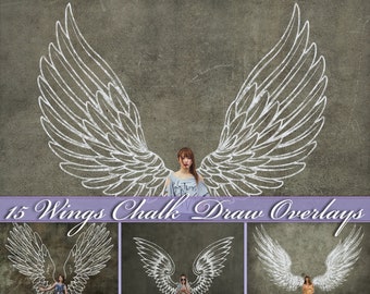 Angel Wings Overlay, Sidewalk Chalk Art, Photoshop Overlays, Graffiti Wings, Chalk, Overlay, Wings, Wall Art, Angel, Overlays, PNG, Digital