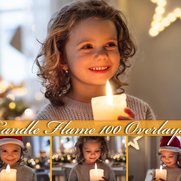 Candle Flame Overlays, candle flame light for Photoshop editing, Christmas magic flame Photoshop, overlays, candle light, overlay, DIGITAL