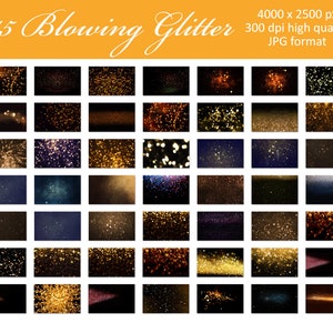 Blowing glitter overlay, blow glitter, gold glitter, Photoshop overlays, glitter dust, gold dust, glitter bokeh, overlay, overlays, DOWNLOAD image 4