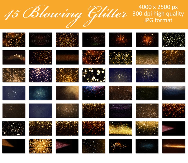 Blowing glitter overlay, blow glitter, gold glitter, Photoshop overlays, glitter dust, gold dust, glitter bokeh, overlay, overlays, DOWNLOAD image 4