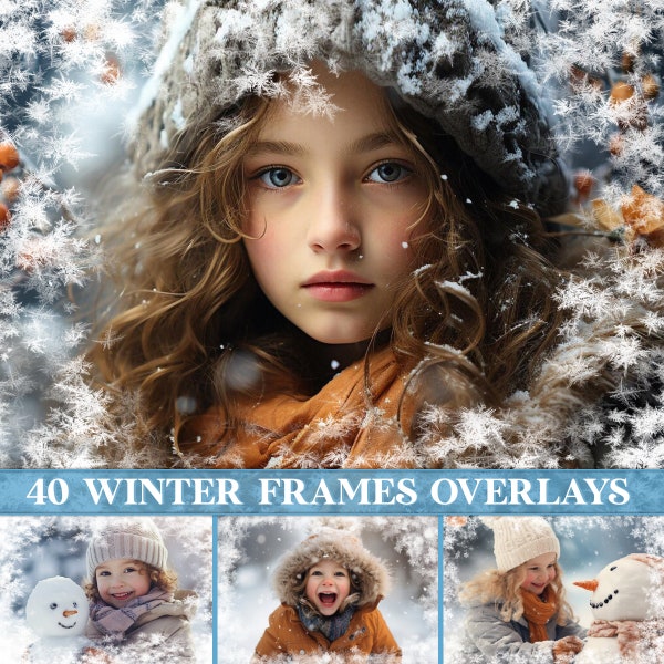 Snowflakes border overlays, snowy frames overlay, snowflakes frame, snowflake overlay, Christmas card frames, frozen window overlays PNG