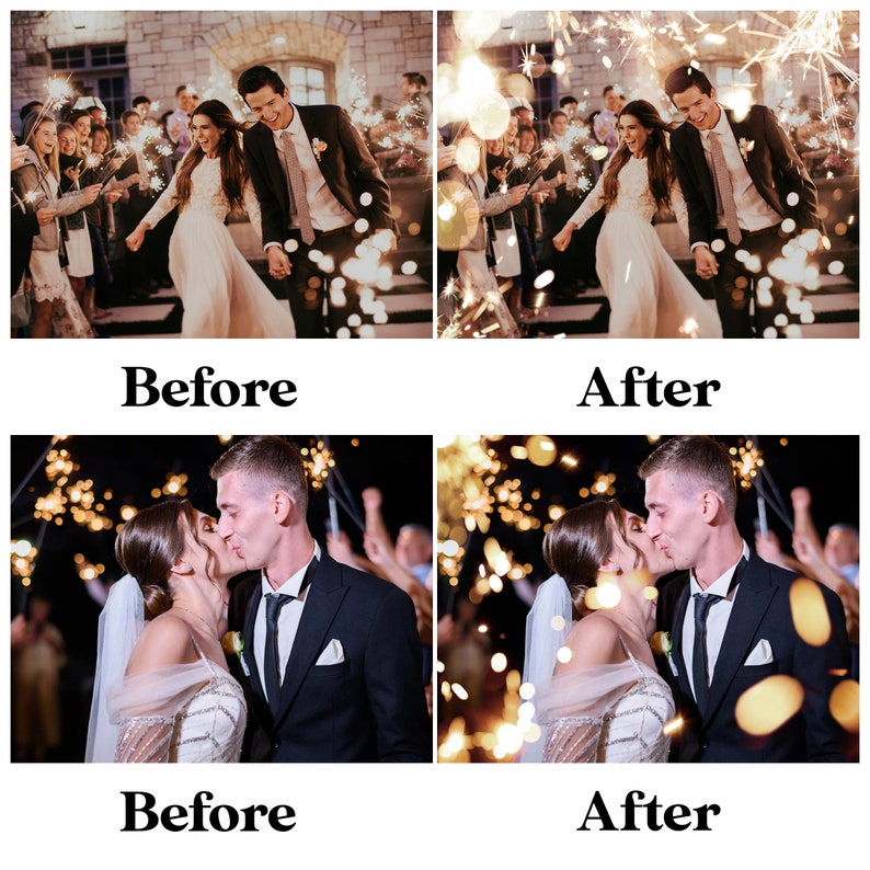 Sparkler overlays, bokeh lights overlay, graduation & wedding sparkler, Christmas lights overlay, New Year, golden bokeh, DIGITAL DOWNLOAD 画像 2