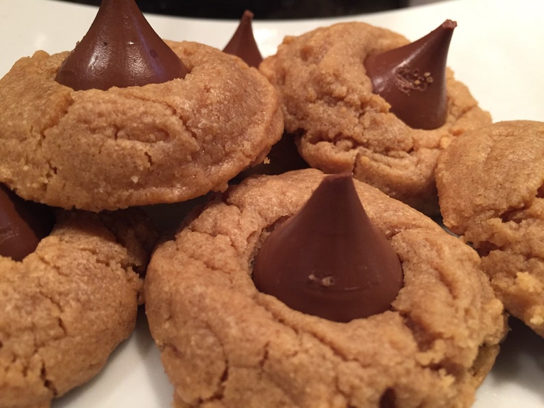 Organic Gluten Free Peanut Butter Hersheys Kiss Cookies Etsy