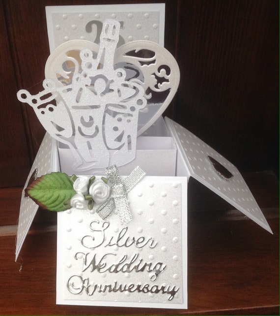 Beautiful Handmade 25th Silver Wedding Anniversary Pop Up Etsy