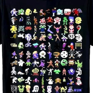 Maglietta Commodore 64 – Collezione Sprite di videogiochi retrò anni '80