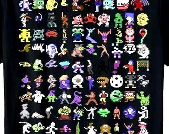 Commodore 64 T-Shirt – 80s Retro Gaming Sprite Collection Tee